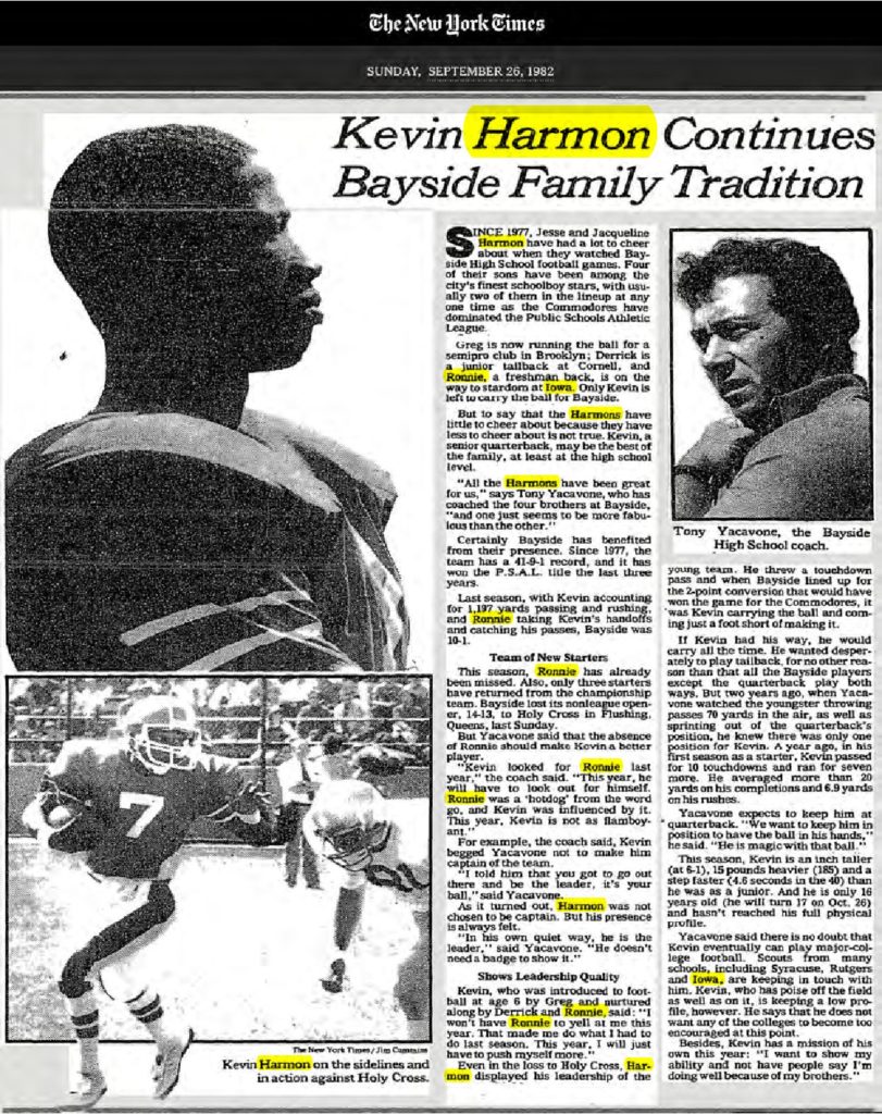 thumbnail of 1982-09-26-KEVIN HARMON CONTINUES BAYSIDE FAMILY TRADITION – The New York Times_p431-OCR-title-HL