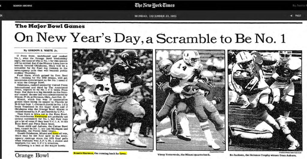 thumbnail of 1985-12-30-THE MAJOR BOWL GAMES; ON NEW YEAR’S DAY, A SCRAMBLE TO BE NO.1 – The New York Times_p039-01-OCR-title-HL-CON