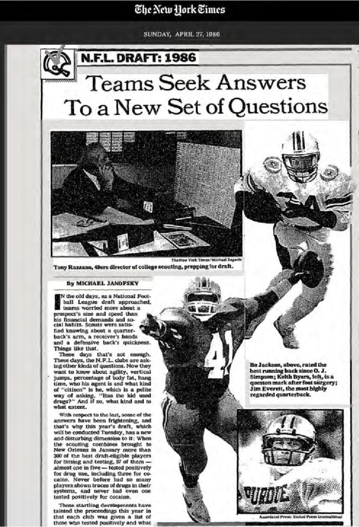 thumbnail of 1986-04-27-N.F.L. DRAFT_ 1986; TEAMS SEEK ANSWERS TO A NEW SET OF QUESTIONS – The New York Times_p385-01-OCR-title-HL-CON