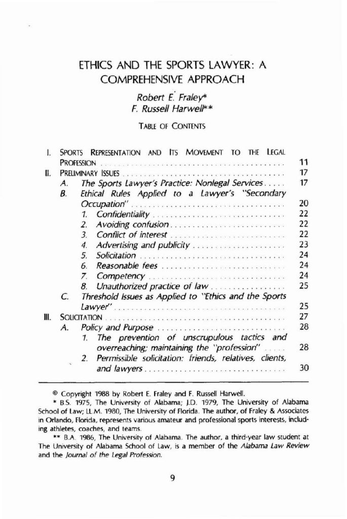 thumbnail of 1988-Ethics and the Sports Lawyer–A Comprehensive Approach-vol-13-art-01-title-OCR-HL