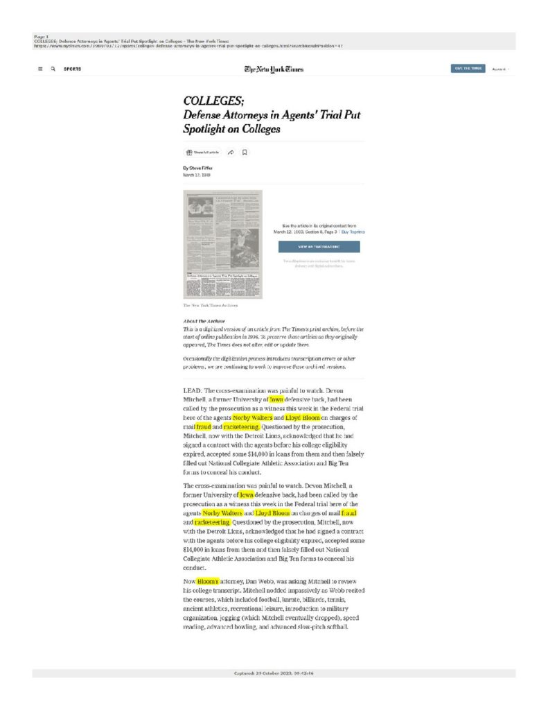 thumbnail of 1989-03-12-COLLEGES; Defense Attorneys in Agents’ Trial Put Spotlight on Colleges – The New York Times-www.nytimes.com_Redacted-title-OCR-HL
