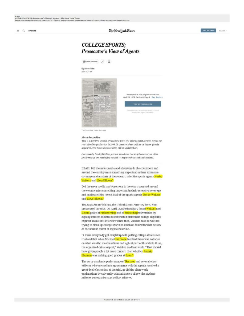 thumbnail of 1989-04-23-COLLEGE SPORTS; Prosecutor’s View of Agents – The New York Times-www.nytimes.com_Redacted-title-OCR-HL